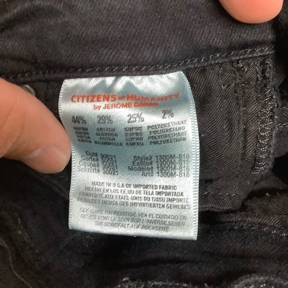 Citizens of Humanity Avedon Slick Skinny Leg Black Jeans Size 28 Flaw - Picture 10 of 11